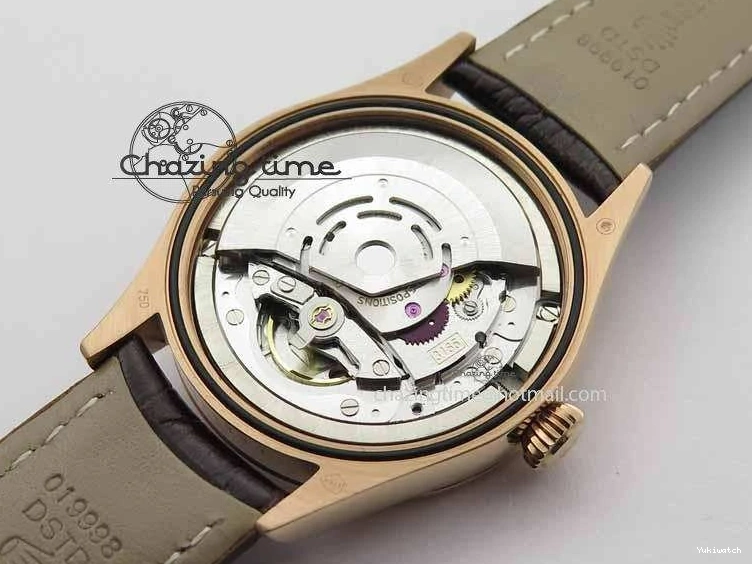 Brown On VF Date Best Cellini Dial A3165 White Strap RG Stick Markers Leather Edition 0104